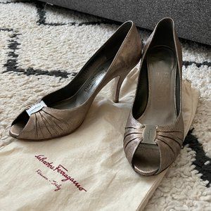 Salvatore Ferragamo Metallic Heels Woman Shoes
